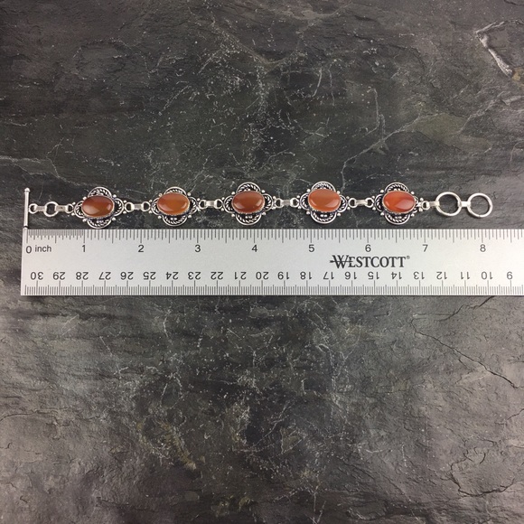 Agate Stone Toggle Bracelet 7.5 8 - Picture 5 of 10